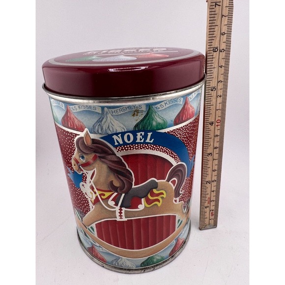 1990 Vintage Hershey's Kisses Rocking Horse Holiday Tin/Candy Tin - Picture 8 of 9